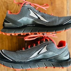 Altra trail running shoes.
